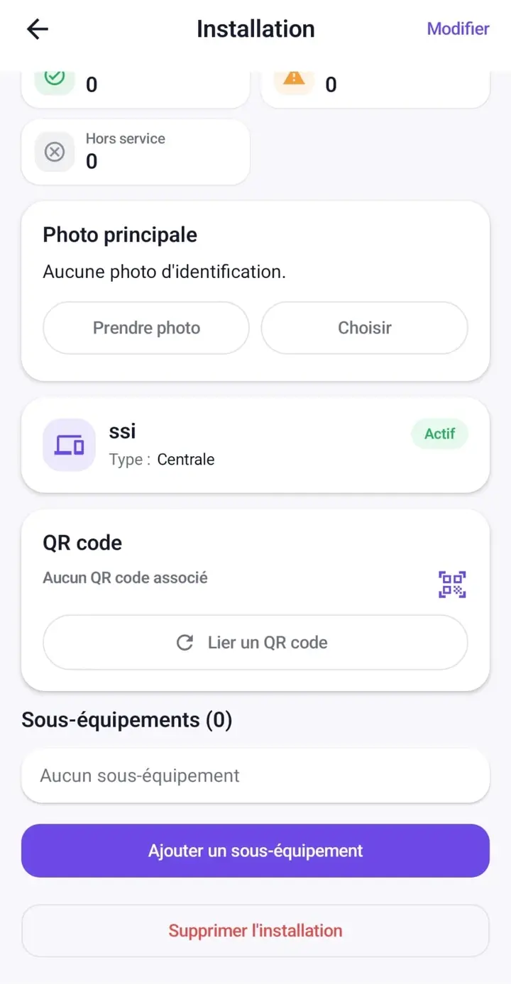 Fiche d’installation et QR code
